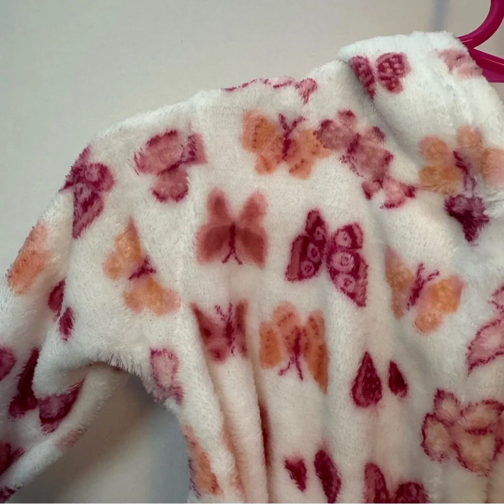 Duck Duck Goose‎ Butterfly Pink White Plush Infant Robe 0-9M NWT